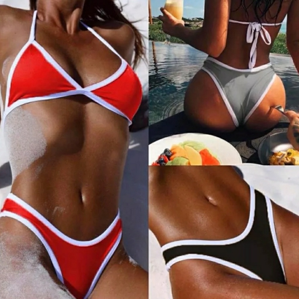 Red Bikini Set | Red white bikini| Sexy Bikini - Picture 3 of 7